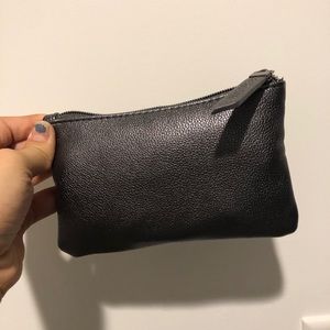 Makeup pouch dark silver
